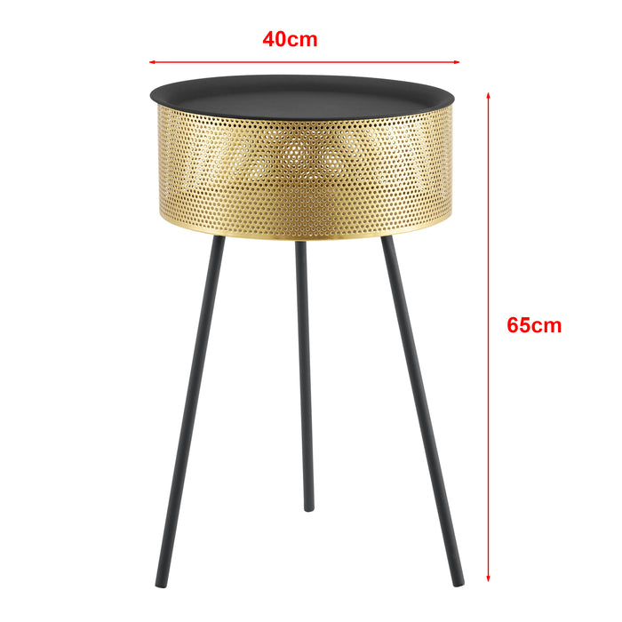 Tavolino Treppiede Gällivare 65 x 40 cm Oro/Nero [en.casa]