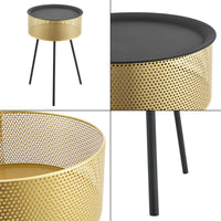 Tavolino Treppiede Gällivare 65 x 40 cm Oro/Nero [en.casa]