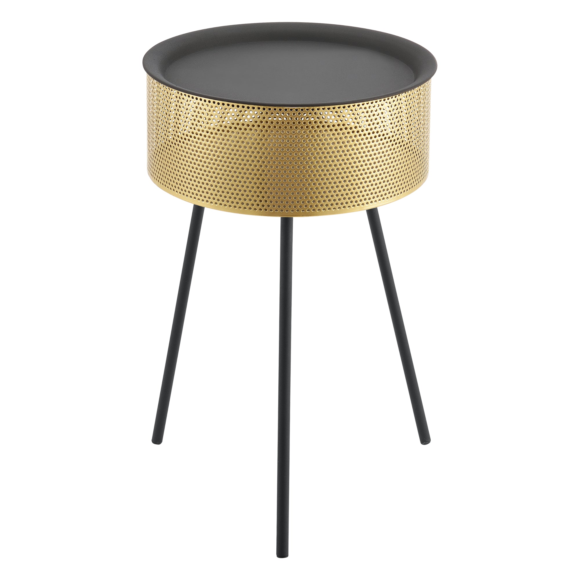 Tavolino Treppiede Gällivare 65 x 40 cm Oro/Nero [en.casa]
