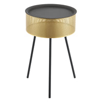 Tavolino Treppiede Gällivare 65 x 40 cm Oro/Nero [en.casa]