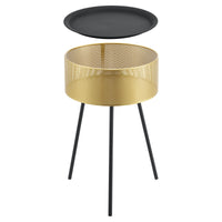 Tavolino Treppiede Gällivare 65 x 40 cm Oro/Nero [en.casa]