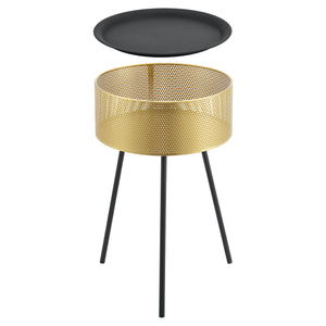 Tavolino Treppiede Gällivare 65 x 40 cm Oro/Nero [en.casa]