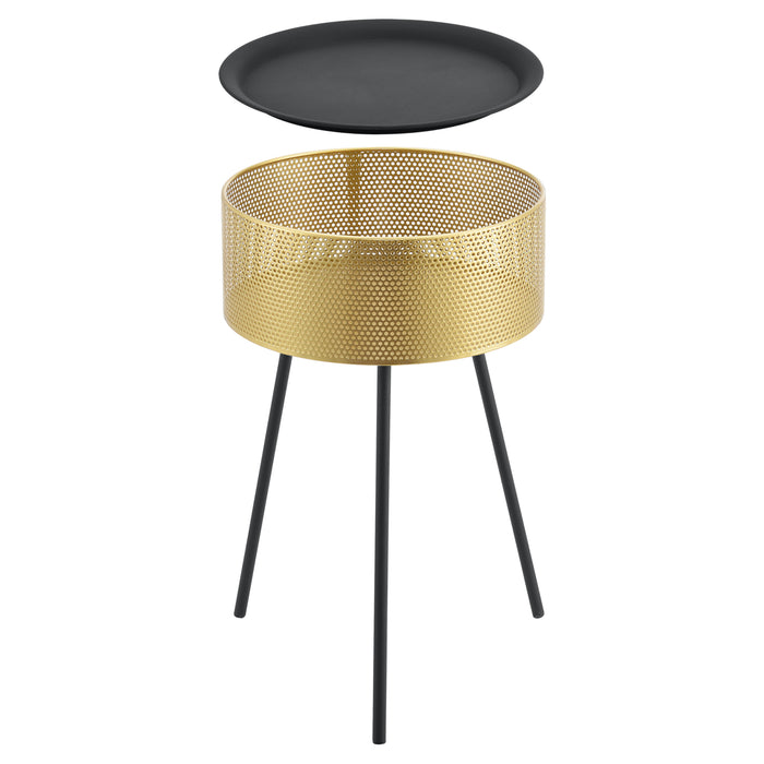 Tavolino Treppiede Gällivare 65 x 40 cm Oro/Nero [en.casa]