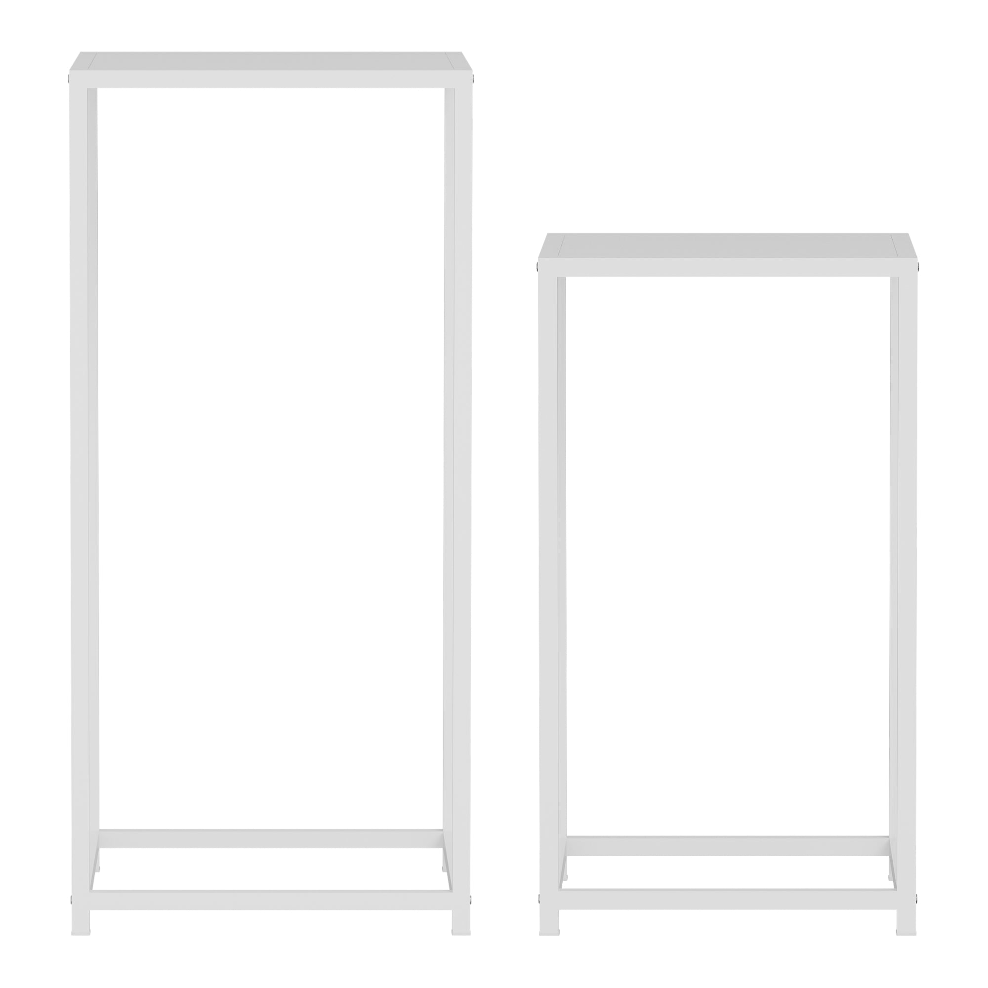 Set Åseral di 2 Tavolini a Colonna in Altezze Diverse - Bianco [en.casa]
