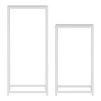 Set Åseral di 2 Tavolini a Colonna in Altezze Diverse - Bianco [en.casa]