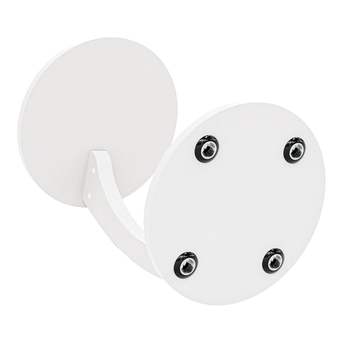 Tavolino da Divano Holeby con Rotelle e Piano Rotondo - Bianco [en.casa]