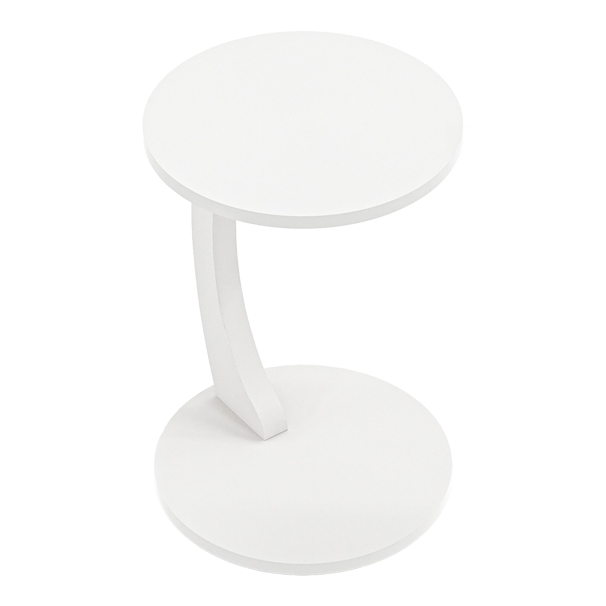 Tavolino da Divano Holeby con Rotelle e Piano Rotondo - Bianco [en.casa]