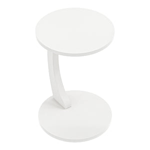 Tavolino da Divano Holeby con Rotelle e Piano Rotondo - Bianco [en.casa]