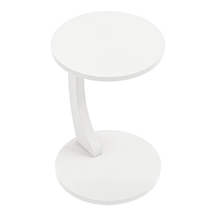 Tavolino da Divano Holeby con Rotelle e Piano Rotondo - Bianco [en.casa]