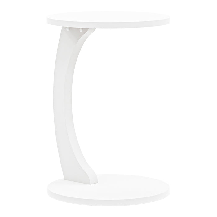 Tavolino da Divano Holeby con Rotelle e Piano Rotondo - Bianco [en.casa]