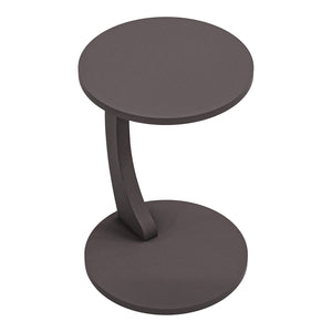 Tavolino da Divano Holeby con Rotelle e Piano Rotondo - Grigio [en.casa]