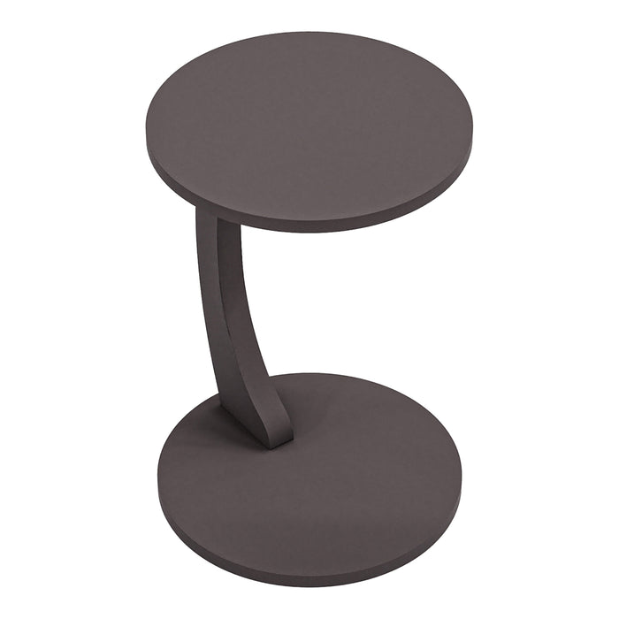 Tavolino da Divano Holeby con Rotelle e Piano Rotondo - Grigio [en.casa]