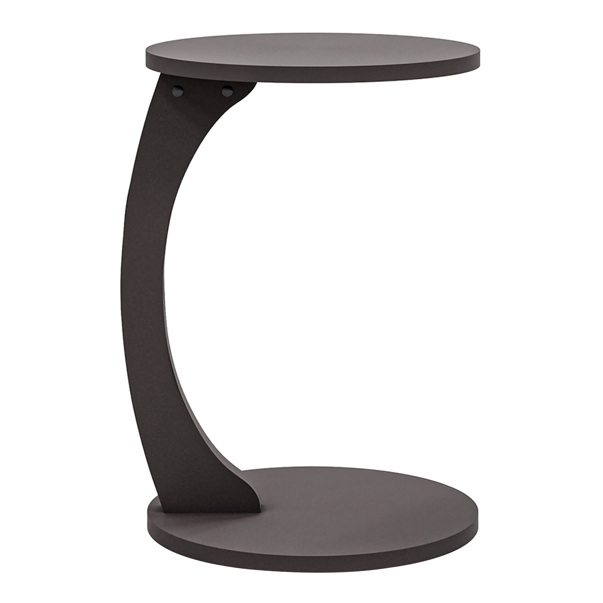 Tavolino da Divano Holeby con Rotelle e Piano Rotondo - Grigio [en.casa]