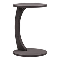 Tavolino da Divano Holeby con Rotelle e Piano Rotondo - Grigio [en.casa]