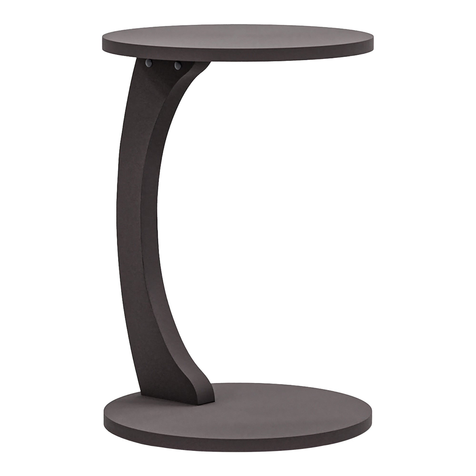 Tavolino da Divano Holeby con Rotelle e Piano Rotondo - Grigio [en.casa]