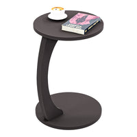 Tavolino da Divano Holeby con Rotelle e Piano Rotondo - Grigio [en.casa]