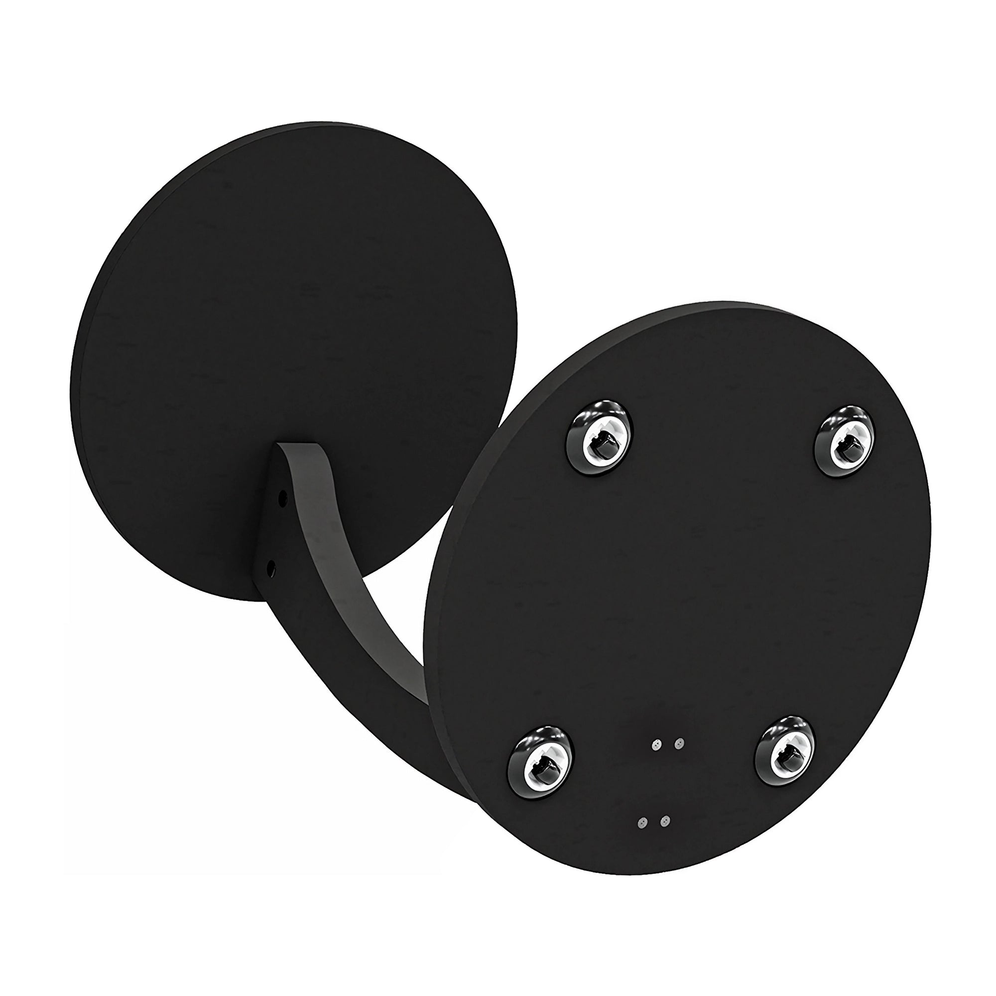 Tavolino da Divano Holeby con Rotelle e Piano Rotondo - Nero opaco [en.casa]