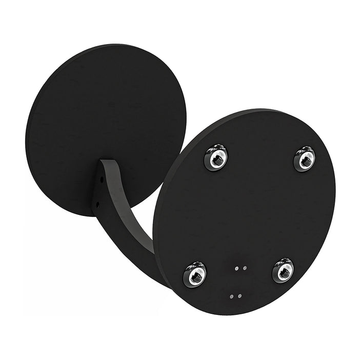 Tavolino da Divano Holeby con Rotelle e Piano Rotondo - Nero opaco [en.casa]