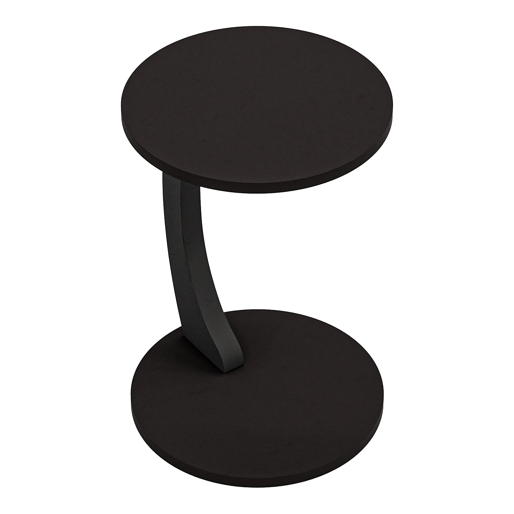 Tavolino da Divano Holeby con Rotelle e Piano Rotondo - Nero opaco [en.casa]