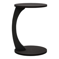 Tavolino da Divano Holeby con Rotelle e Piano Rotondo - Nero opaco [en.casa]