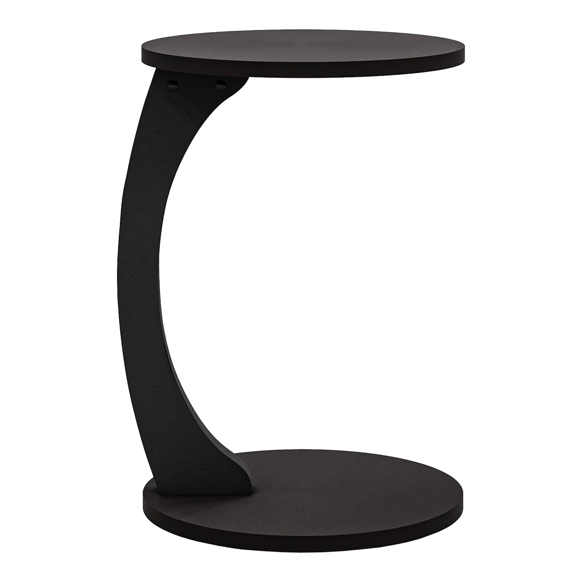 Tavolino da Divano Holeby con Rotelle e Piano Rotondo - Nero opaco [en.casa]