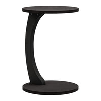 Tavolino da Divano Holeby con Rotelle e Piano Rotondo - Nero opaco [en.casa]