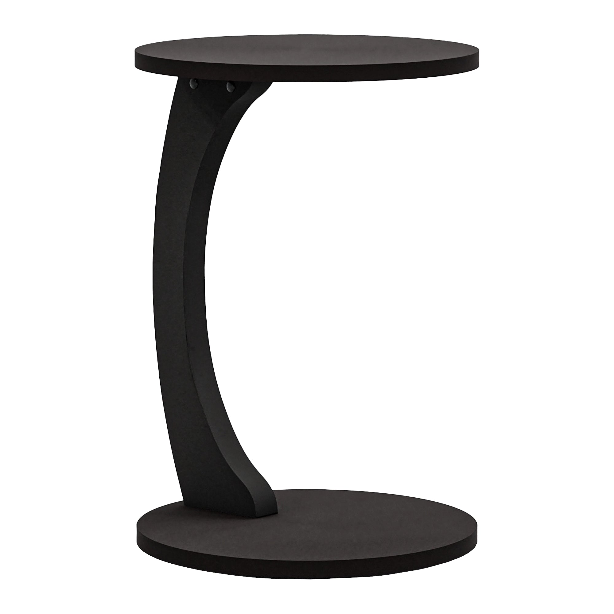 Tavolino da Divano Holeby con Rotelle e Piano Rotondo - Nero opaco [en.casa]