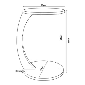 Tavolino da Divano Holeby con Rotelle e Piano Rotondo - Rosa [en.casa]