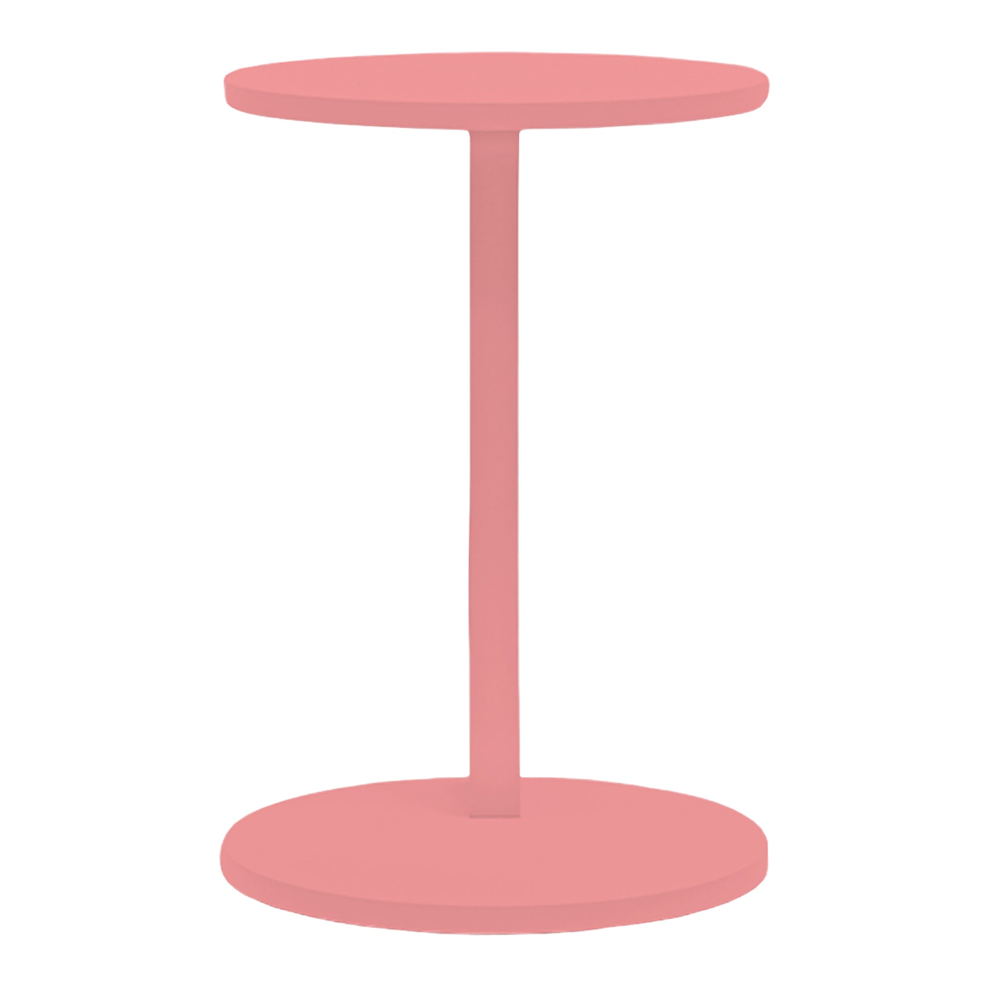 Tavolino da Divano Holeby con Rotelle e Piano Rotondo - Rosa [en.casa]