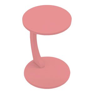 Tavolino da Divano Holeby con Rotelle e Piano Rotondo - Rosa [en.casa]