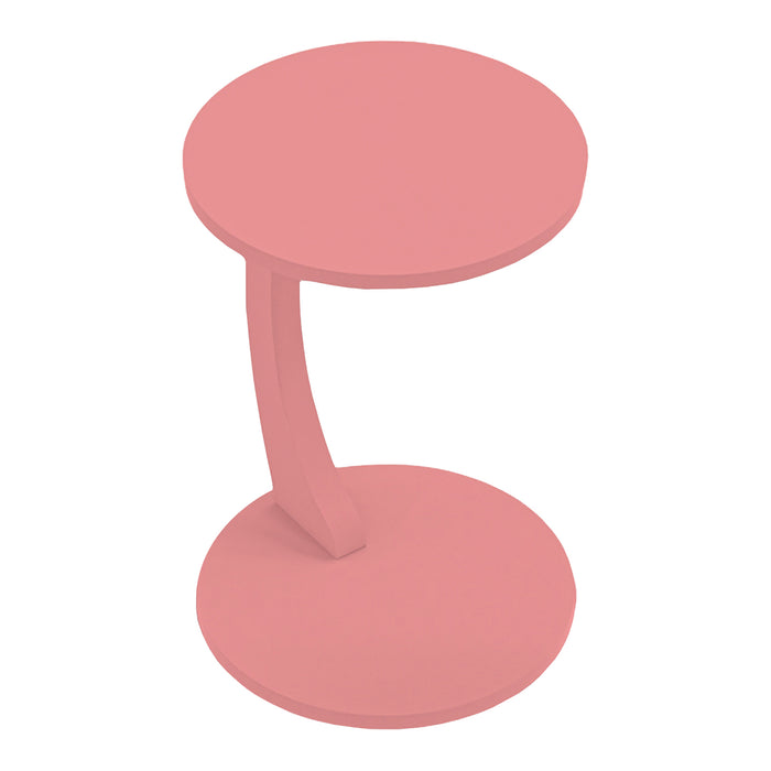 Tavolino da Divano Holeby con Rotelle e Piano Rotondo - Rosa [en.casa]