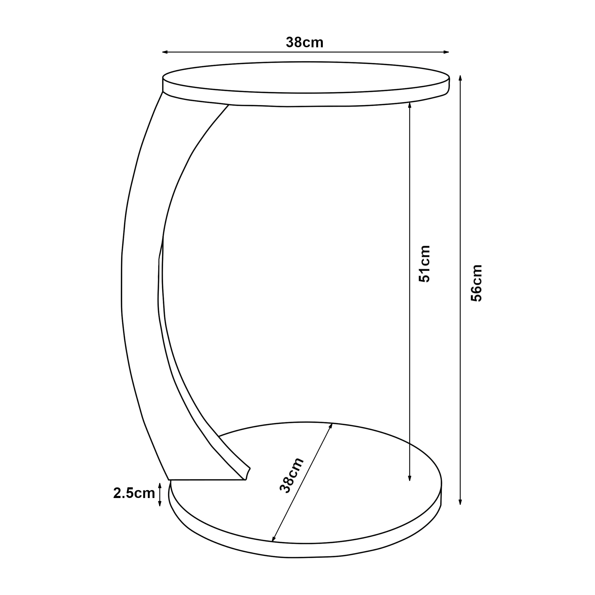Tavolino da Divano Holeby con Rotelle e Piano Rotondo - Colore Arenaria [en.casa]