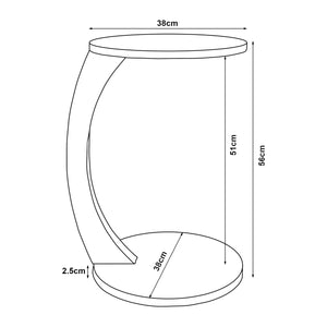 Tavolino da Divano Holeby con Rotelle e Piano Rotondo - Colore Arenaria [en.casa]