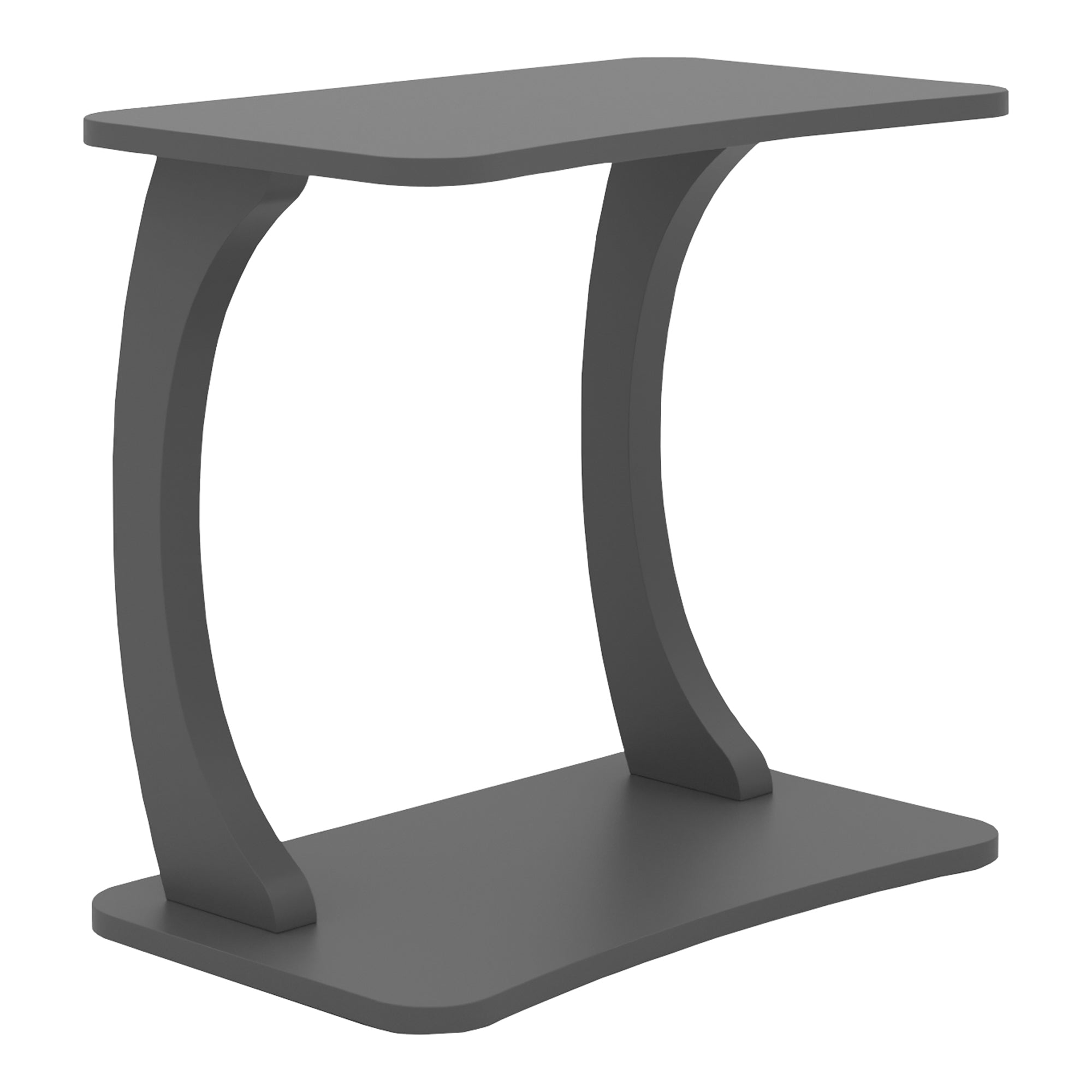 Tavolino Laterale Stattela a Forma di C con Rotelle 59 x 35 x 56 cm - Grigio [en.casa]