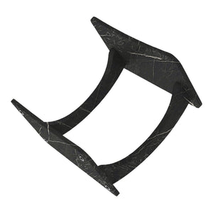 Tavolino Laterale Stattela a Forma di C con Rotelle 59 x 35 x 56 cm - Effetto Marmo Nero [en.casa]