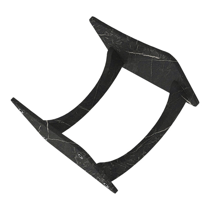 Tavolino Laterale Stattela a Forma di C con Rotelle 59 x 35 x 56 cm - Effetto Marmo Nero [en.casa]