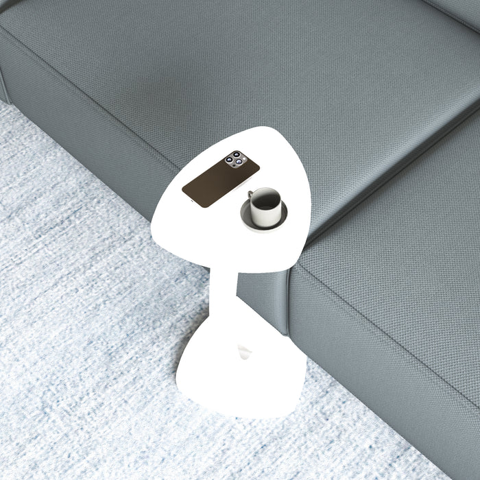 Tavolino per Divano Klinerg a Forma di C con Rotelle - Bianco [en.casa]