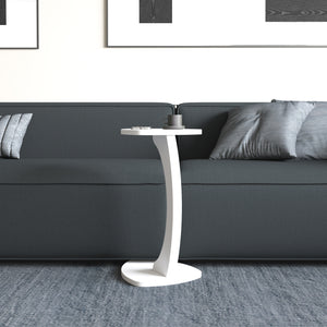 Tavolino per Divano Klinerg a Forma di C con Rotelle - Bianco [en.casa]