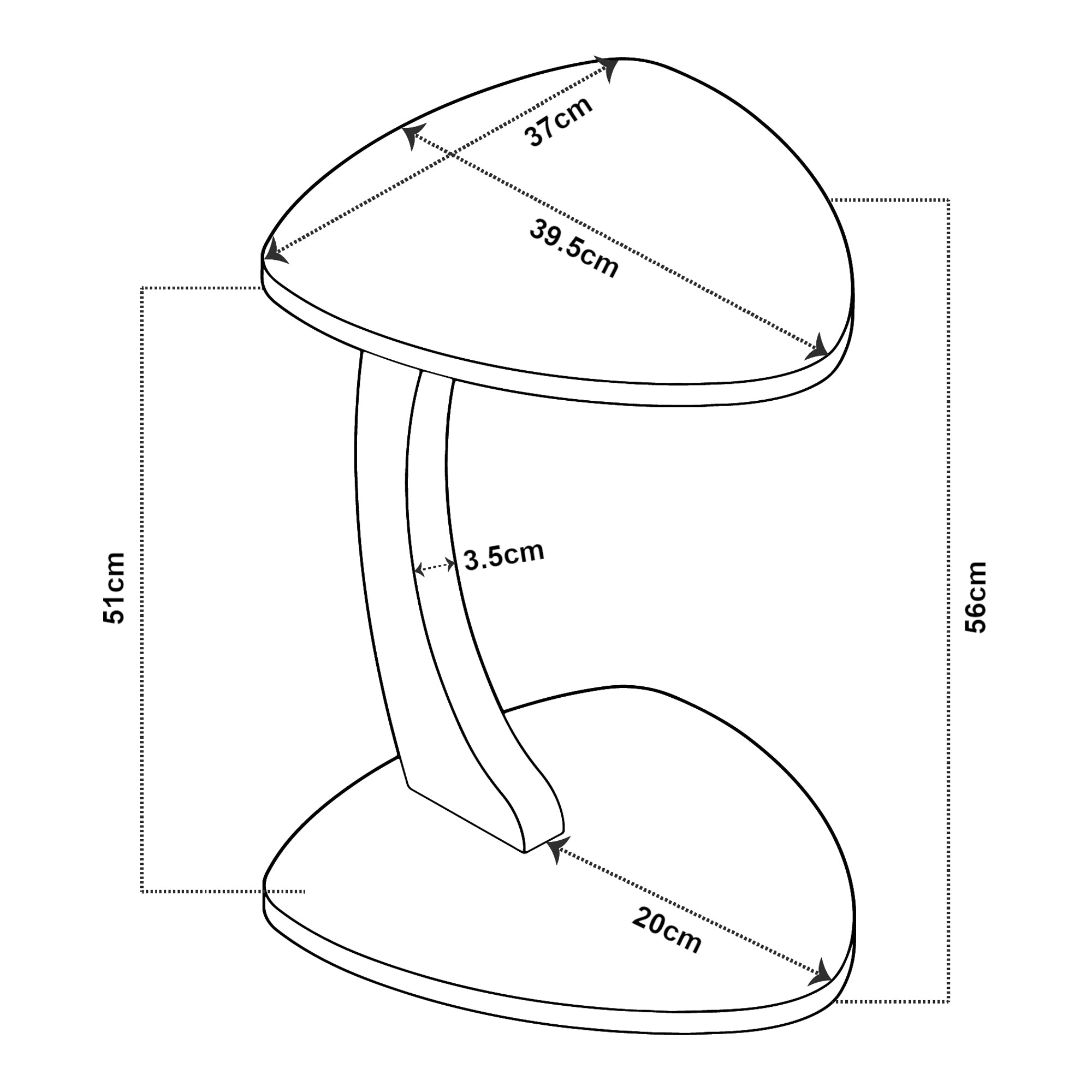 Tavolino per Divano Klinerg a Forma di C con Rotelle - Effetto Legno [en.casa]