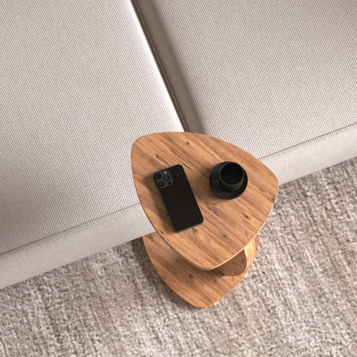 Tavolino per Divano Klinerg a Forma di C con Rotelle - Effetto Legno [en.casa]