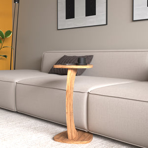 Tavolino per Divano Klinerg a Forma di C con Rotelle - Effetto Legno [en.casa]