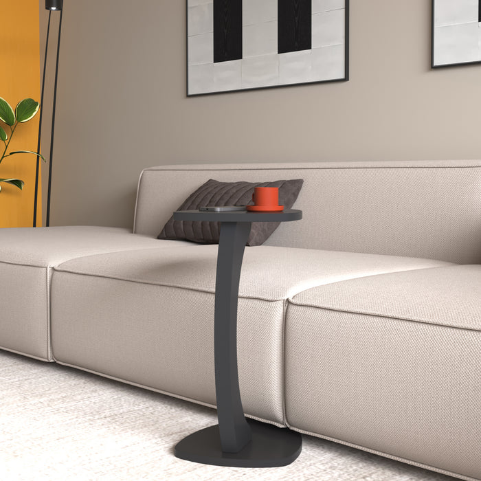 Tavolino per Divano Klinerg a Forma di C con Rotelle - Grigio [en.casa]