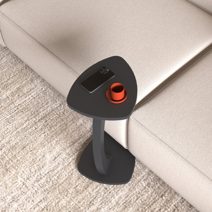 Tavolino per Divano Klinerg a Forma di C con Rotelle - Grigio [en.casa]