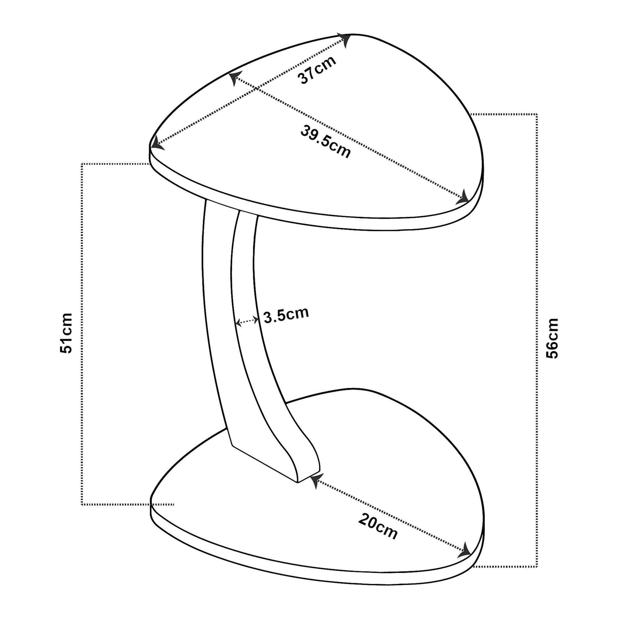 Tavolino per Divano Klinerg a Forma di C con Rotelle - Effetto Marmo Nero [en.casa]