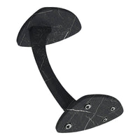 Tavolino per Divano Klinerg a Forma di C con Rotelle - Effetto Marmo Nero [en.casa]