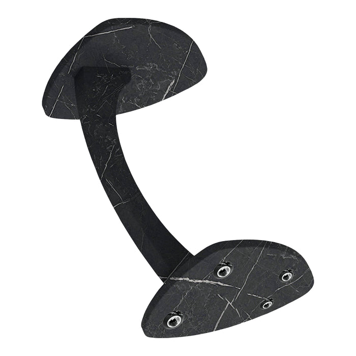 Tavolino per Divano Klinerg a Forma di C con Rotelle - Effetto Marmo Nero [en.casa]