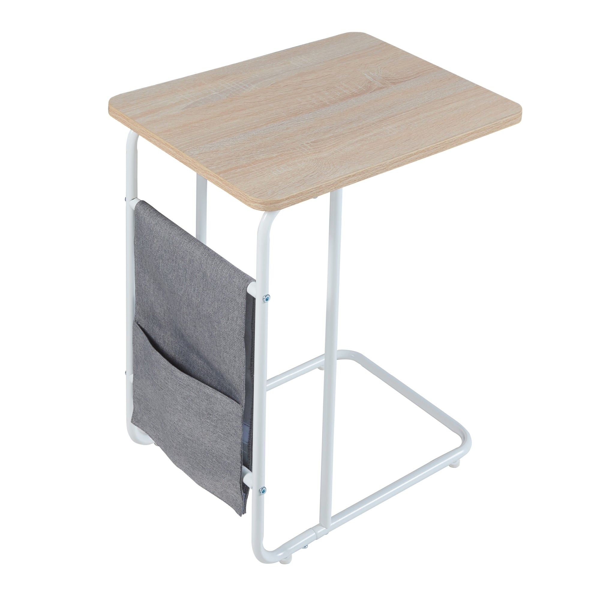 Tavolino Basso Dyrøy 56 x 48 x 37 cm Bianco / Effetto Rovere [en.casa]