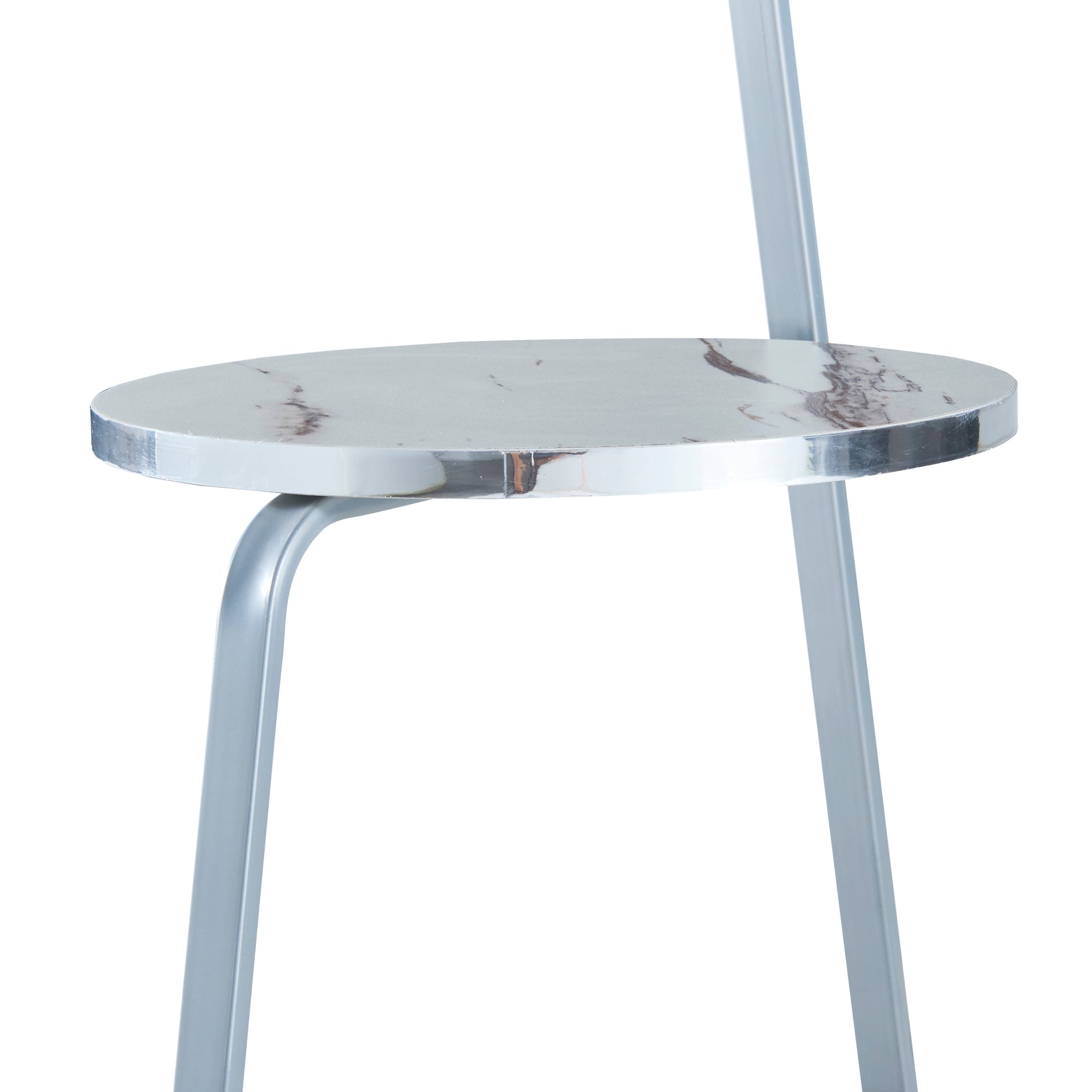 Tavolino Basso da Divano 'Sipoo' con Telaio in Metallo e 3 Piani d'Appoggio - Marmo Bianco [en.casa]