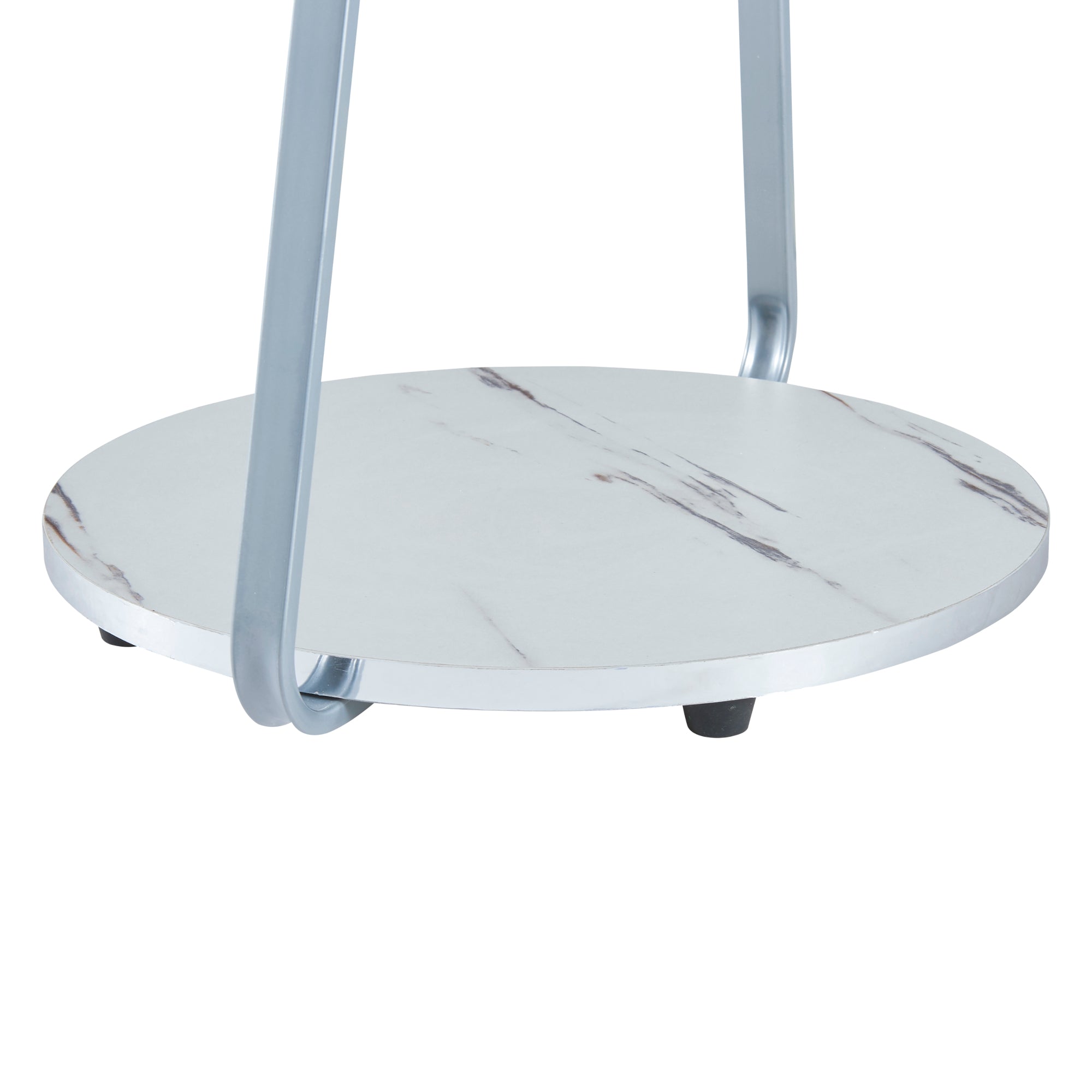 Tavolino Basso da Divano 'Sipoo' con Telaio in Metallo e 3 Piani d'Appoggio - Marmo Bianco [en.casa]