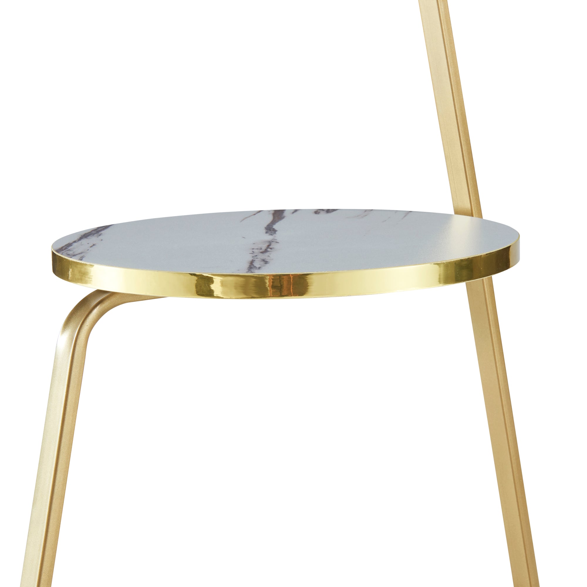 Tavolino Basso da Divano 'Sipoo' con Telaio in Metallo e 3 Piani d'Appoggio - Marmo Bianco / Marmo Nero [en.casa]